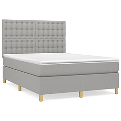 Maison Chic Lit Adulte - Lit simple Lit à sommier tapissier avec matelas moelleux - Meuble de Chambre - Gris clair 140x200cm Tissu -MN12572