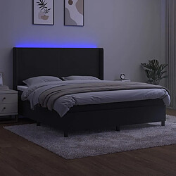 Avis Maison Chic Lit adulte- Lit + matelas + LED,Sommier à lattes de lit matelas et LED Noir 180x200 cm Velours -GKD55138