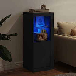 Acheter Maison Chic Commode Buffet - Meuble de rangement avec lumières LED noir 41x37x100 cm -GKD89989