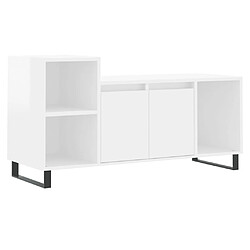 Maison Chic Meuble TV scandinave - Banc TV pour salon Blanc brillant 100x35x55 cm Bois d'ingénierie -MN49230