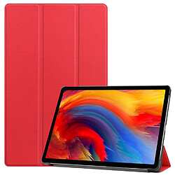 Etui en PU Réveil/Veille automatique avec support tri-pliure rouge pour votre Lenovo Pad Plus