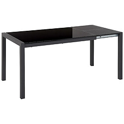 Beliani Table à manger extensible 120/160 x 80 cm noir GRANADA