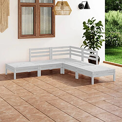 Maison Chic Ensemble de salle à manger de jardin 5 pcs,Table et chaises d'extérieur Bois de pin massif Blanc -GKD871254