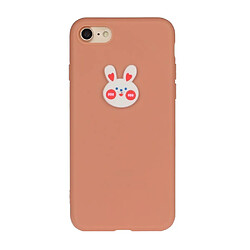 Coque en TPU + PU poupée animale enduite tête de lapin pour votre Apple iPhone 7/8 4.7 pouces