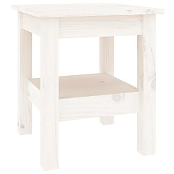 Maison Chic Table basse,Table Console Table d'appoint, Table pour salon Blanc 35x35x40 cm Bois massif de pin -MN79519