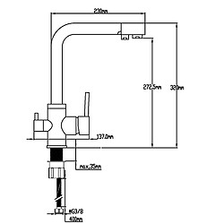 DP Bath - Robinet Mitigeur de cuisine, chromé, Osmose 2 sorties