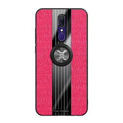 Wewoo Coque Souple Pour OPPO A9 XINLI Stitching Cloth Antichoc TPU Étui de protection avec support d'anneau Rouge