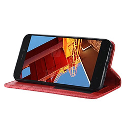 Wewoo Housse Coque Étui en cuir à boucle magnétique avec texture rétro et pour Xiaomi Redmi Go, support emplacements pour cartes porte-monnaie (rouge) pas cher