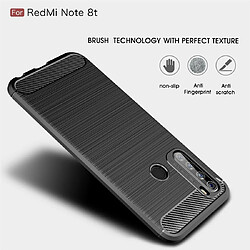 Wewoo Coque Souple Pour Xiaomi Redmi Note 8T Housse TPU en fibre de carbone texture brossée Bleu marine