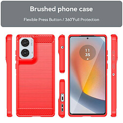 Htdmobiles Coque pour Motorola Edge 50 Fusion 5G - housse etui silicone gel carbone + verre trempe - ROUGE