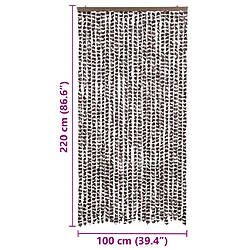 vidaXL Moustiquaire Marron et blanc 100x220 cm Chenille pas cher