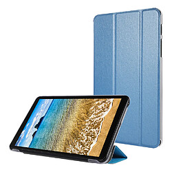 Etui en PU Texture de soie avec support tri-pliure bleu pour votre Samsung Galaxy Tab A7 Lite 8.7 pouces