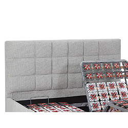 Vente-Unique Lit électrique de relaxation déco tout plots + matelas ressorts ensachés et mémoire de forme - 2 x 80 x 200 cm - Tissu - Gris - MANAM de DREAMEA pas cher