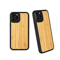 Étui de téléphone mobile en bois de bambou carbonisé avec protection de lentille anti-explosion complète-iphone12 5 4