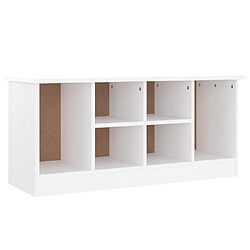 Maison Chic Banc à chaussures | Meuble de rangement à chaussures Meuble d'Entrée ALTA blanc 100x35x45 cm bois massif de pin -MN74447