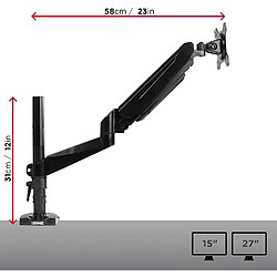 Duronic DMG51X2 Support d'écran de PC à pince pour bureau | Mécanisme à gaz | Ajustement à la volée | Hauteur ajustable | Rotatif / Inclinable / Pivotable | Compatibilité avec moniteurs VESA 75/100