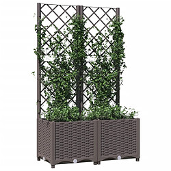 Avis Maison Chic Jardinière,Bac à fleurs avec treillis - pot de fleur Marron 80x40x136 cm PP -GKD81192