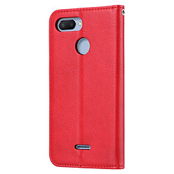 Avis Wewoo Housse Coque Étui en cuir à rabat horizontal avec texture de peau pour Xiaomi Redmi 6 / 6Aavec cadre photo et supportlogements cartes et porte-monnaie rouge