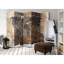 Artgeist Paravent - Room divider – Map on the wood [225x172]