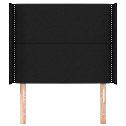 Avis Maison Chic Tête de lit moderne avec oreilles pour chambre - Décoration de lit Noir 93x16x118/128 cm Tissu -MN96292