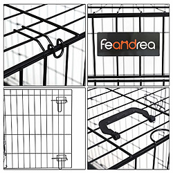 Acheter Feandrea Cage pour Chien 2 Portes Pliable et Transportable avec Poignées et Plateau Noir XXL 106 x 70 x 77,5 cm PPD42H