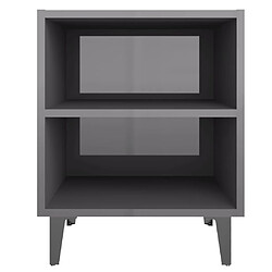 Acheter Maison Chic Table de chevet,Table de nuit,Table d'appoint pour salon avec pieds en métal gris brillant 40x30x50 cm -MN62765