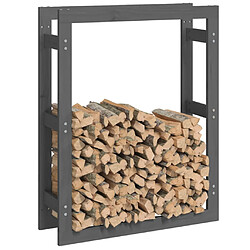 Avis vidaXL Support pour bois de chauffage Gris 80x25x100 cm Bois de pin