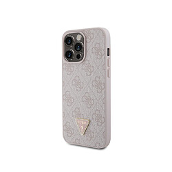 Guess Maroquinerie Guess Coque pour Apple iPhone 15 Pro Max Triangle Strass 4G Rose