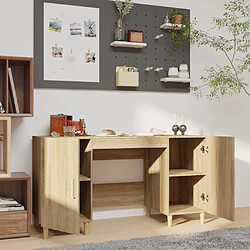 Avis Maison Chic Bureau,Table de travail,bureau de travail pour chambre Chêne sonoma 140x50x75 cm Bois d'ingénierie -GKD21980