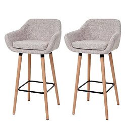 Decoshop26 Lot de 2 tabourets de bar avec repose-pieds style scandinave en tissu TDB04029