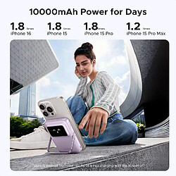 Acheter SANAG Batterie Externe Magnétique Sans Fil 10000Mah 20W Power Bank Usb C Charge Rapide Induction Avec Support Emoji Mode Veille Compatible Avec Magsafe Iphone 16 Plus Pro 15 14 (Violet)