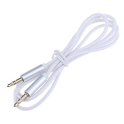 1 m 3,5 mm mâle à mâle auxiliaire auxiliaire audio câble audio nylon tresse nouveau blanc pas cher