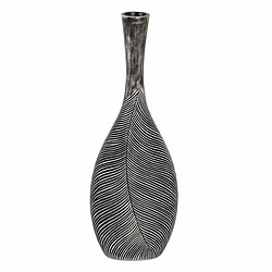 BigBuy Home Vase Blanc Noir Polyrésine 24 x 12,5 x 68 cm