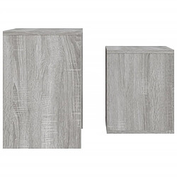 Maison Chic Lot de 2 Tables basses gigognes,Table Console sonoma gris bois d'ingénierie -MN87205 pas cher