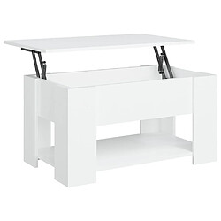 Maison Chic Table basse,Table Console Table d'appoint, Table pour salon Blanc 79x49x41 cm Bois d'ingénierie -MN24094