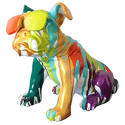 Figurine Bulldog Assis Kuatéh Bharbo 40x23x34 cm Multicolore