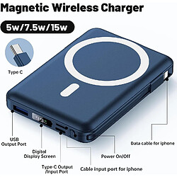 SANAG Batterie Externe Magnétique, Compatible Avec Magsafe, 10000Mah Sans Fil Power Bank Charge Rapide Pd 22.5W Avec 2 Câbles Intégrés, Affichage Led, Compatible Iphone 16/15/14/13/12/Pro/Pro