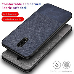 Wewoo Coque Housse de protection antichoc PU épissage + tissu pour OnePlus 7 noir