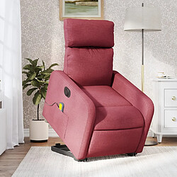 Maison Chic Fauteuil Relax pour salon, Fauteuil inclinable de massage électrique Rouge bordeaux Tissu -GKD93532