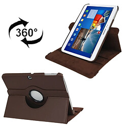 Wewoo Housse Étui brun pour Samsung Galaxy Tab 3 10.1 / P5200 / P5210, 360 degrés rotation Litchi Texture en cuir avec support