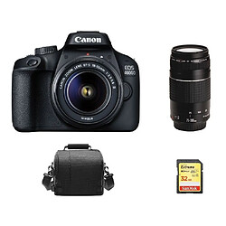 CANON EOS 4000D KIT EF-S 18-55MM F3.5-5.6 III + EF 75-300MM F4-5.6 III + 32GB SD card + camera Bag