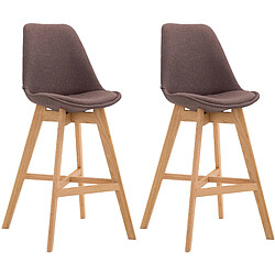 Avis Non Lot de 2 tabourets de bar Cannes tissu naturel