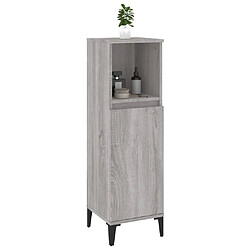 Maison Chic Armoire salle de bain,Meuble de rangement de salle de bain,Meuble haut sonoma gris 30x30x100 cm -GKD831713 pas cher