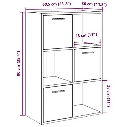 vidaXL Bibliothèque vieux bois 60,5x30x90 cm bois d'ingénierie pas cher