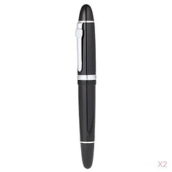 2xJINHAO 159 Stylo Plume Iraurita Nib Instrument D'écriture de Bureau Noir Brillant