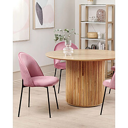 Beliani Chaise de salle à manger COVELO Set de 2 Velours Rose