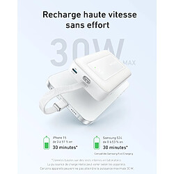 SANAG Zolo Powerbank, Batterie Externe Haute Vitesse 10 000 Mah 30 W, Câble Usb-C Intégré, 1 Port Usb-C, 1 Port Usb-A, Pour Iphone 15/15 Pro / 15 Pro / 15 Plus, Macbook, Galaxy, Et Autres