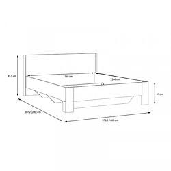 Avis Dansmamaison Cadre de lit + Tête de lit 160*200 Bois/Blanc mat - CLOL