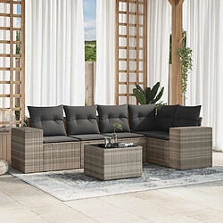 vidaXL Salon de jardin 6 pcs avec coussins gris clair résine tressée 