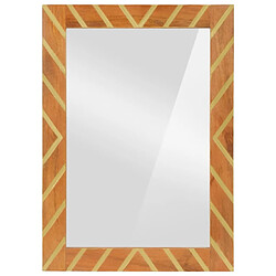 Avis Maison Chic Miroir salle de bain, Miroir mural marron 50x70x3cm bois de manguier et verre -MN54848